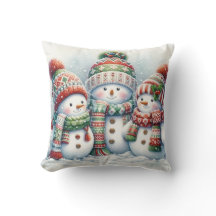 Almofada de Arremesso Família Boneco de Neve