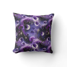 Almofada de Arremesso Fases da Lua Celestial Roxo