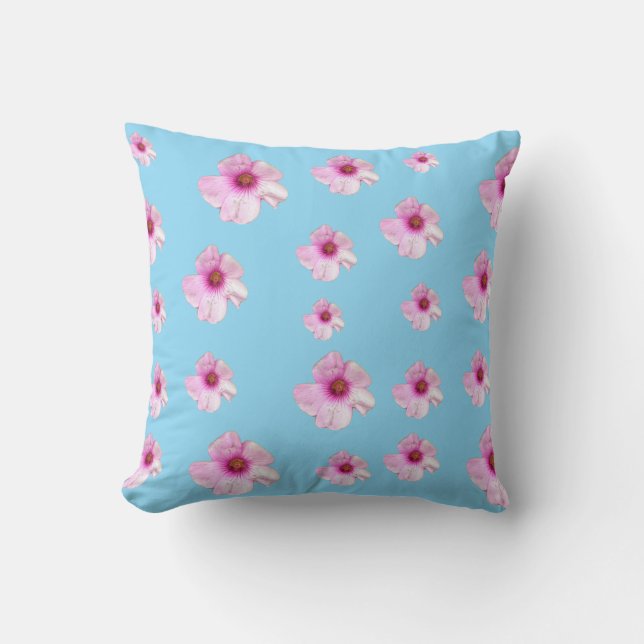 Almofada de Arremesso Flor de Rosa Azul Claro (Frente)