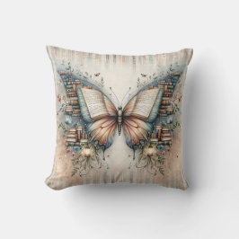 Almofada de Arremesso Floral Borboleta Livro, Deco