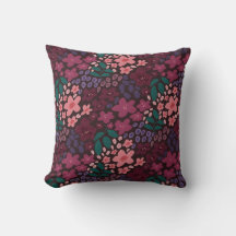 Almofada de Arremesso Floral Burgundy Mal-humorada