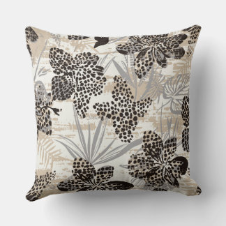 Almofada de Arremesso Floral com Estampa de Leopar