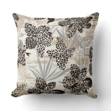 Almofada de Arremesso Floral com Estampa de Leopar