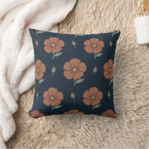 Almofada de Arremesso Floral Retro Moderna