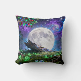Almofada de Arremesso Floresta Fantasia Lua Cheia