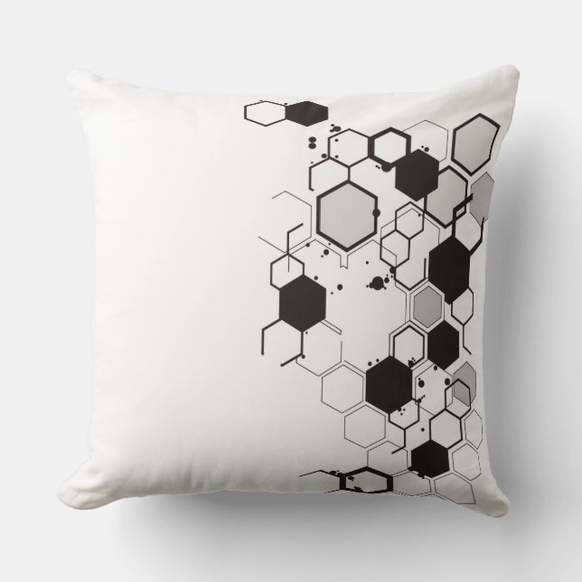 Almofada de Arremesso Geométrica Hexagonal Moderna (Frente)