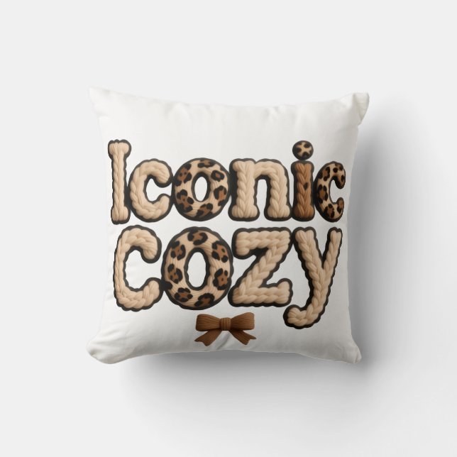 Almofada de Arremesso Iconic cozy Faux Yarn Style  (Frente)