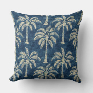Almofada de Arremesso Indigo Blue & Cream com Palm