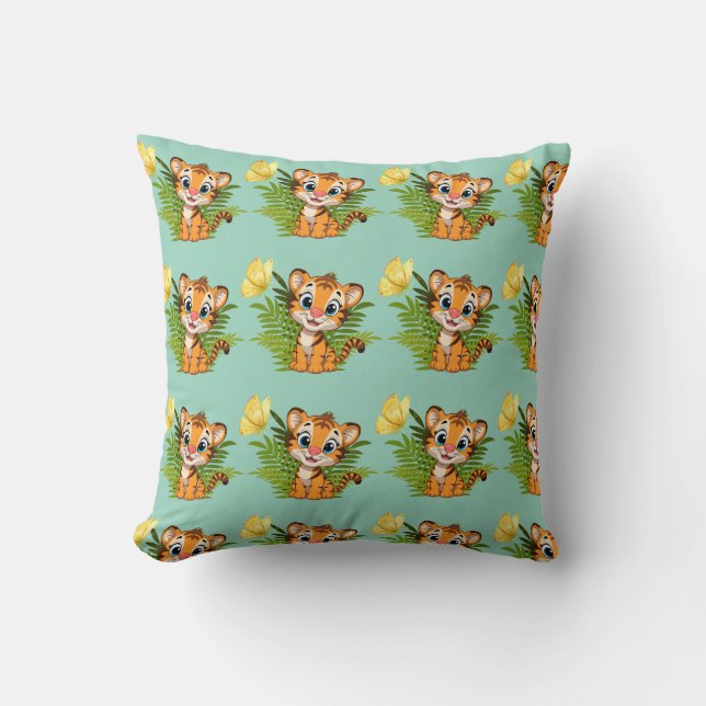  Almofada de Arremesso Little Tiger & Butterfly (Frente)