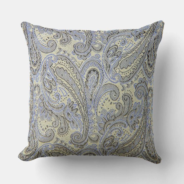 Almofada de Arremesso Paisley Amarelo-Verde Chic e (Frente)