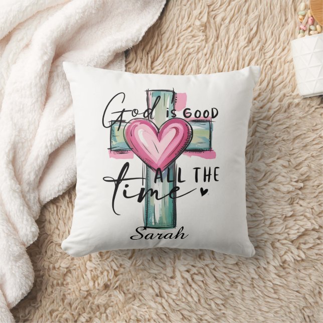 Almofada de Arremesso Personalizada Deus é Bom o T (Cobertor)