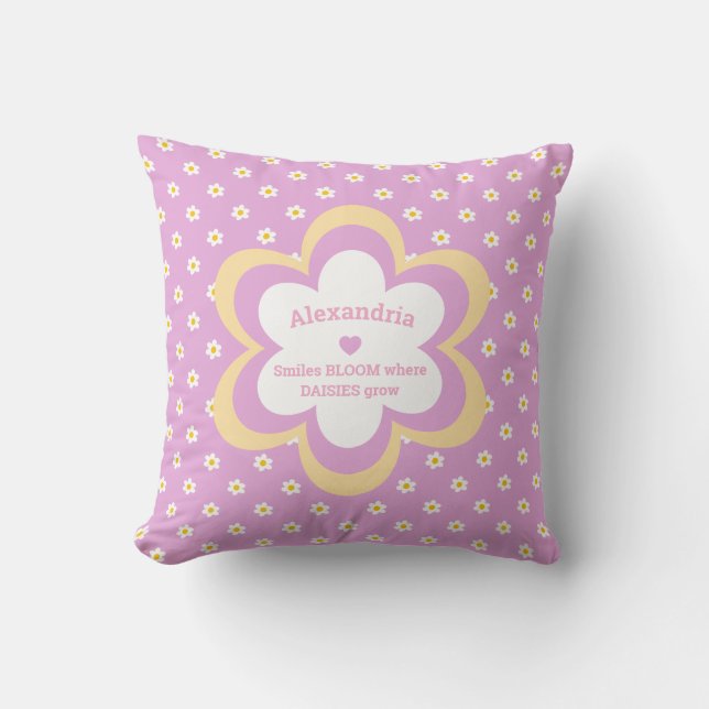 Almofada de Arremesso Pink Daisy-Chain Padrão 16 x (Frente)