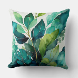 Almofada de Arremesso Verde Teal Botânica