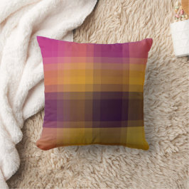 Almofada de Arremesso Xadrez Roxo Amarelo Rosa