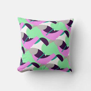 Almofada de Arte Abstrata Roxo Turquesa
