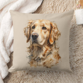 Almofada de Arte do Cão Retriever Dourado