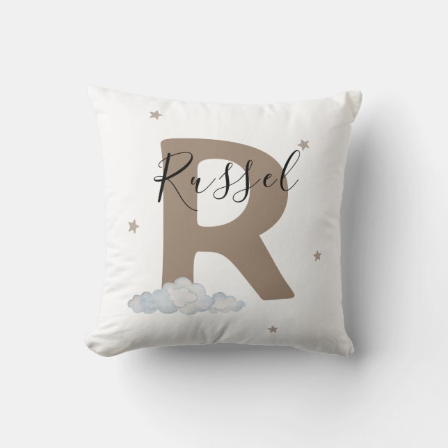 Almofada de Berçário Boho Personalizada com Letra (Frente)