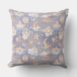 Almofada de Berçário Celestial em Aquarela | Luas