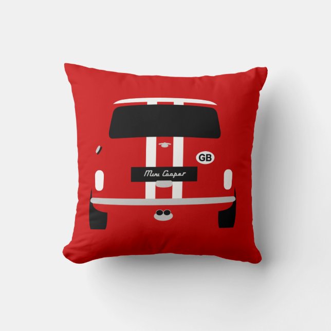Almofada de carro Austin Mini vermelho clássico (Frente)