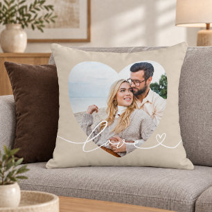 Almofada de Casal Foto Coração em Roteiro de Amor