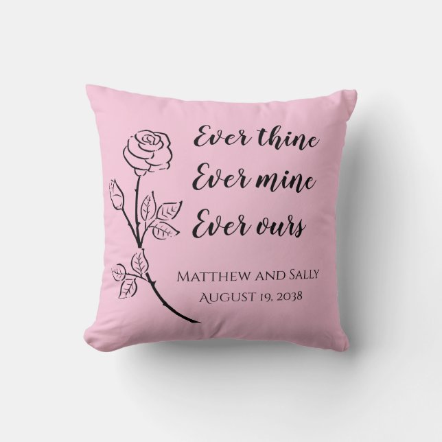 Almofada de casamento Rose Ever Thine Ever Mine Ev (Frente)