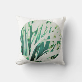 Almofada de Círculo Branco de Grama Verde Pálido P