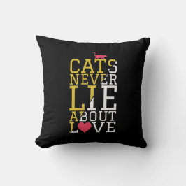 Almofada de Citação da Verdade do Amor de Gato