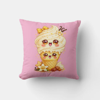 Almofada de Cone de Sorvete de Baunilha Kawaii