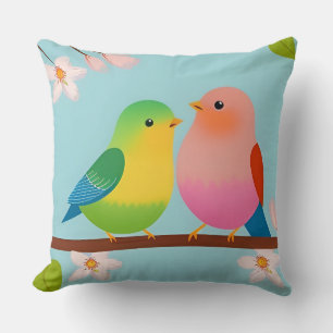 🐦 Almofada de Decoração Cartoon Branch Birds Cozy