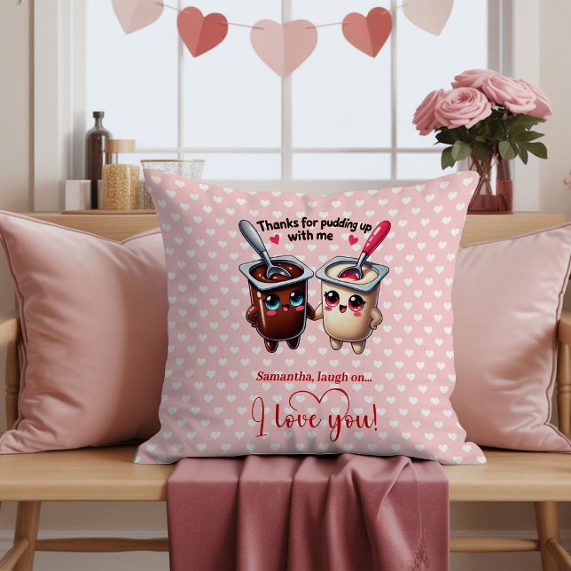 Almofada de Dia dos Namorados com Piada de Comida  (Personalized Funny Food Pun Valentine Throw Pillow

)