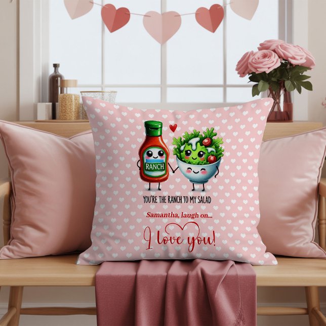 Almofada de Dia dos Namorados Engraçada com Nome P (Custom Name Cute Food Funny Valentine Pillow

)