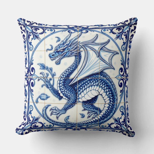 almofada de dragão da lua safira (Frente)