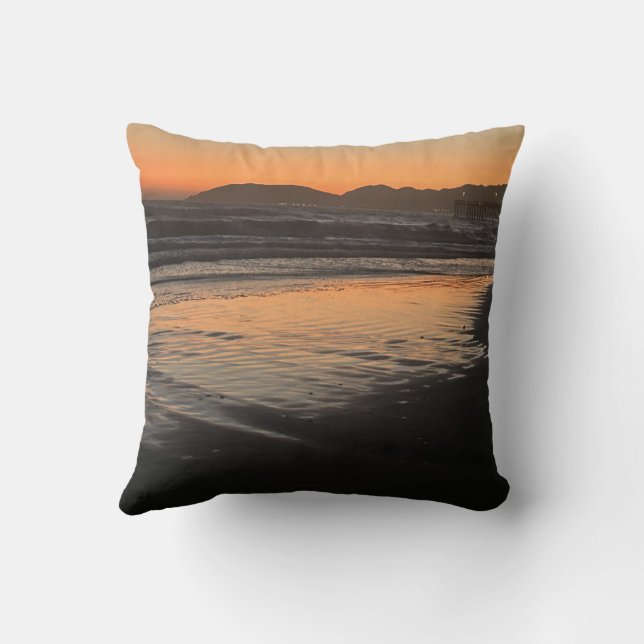 Almofada De Dusk Till Twilight No Impressão De Foto Da Prai (Verso)