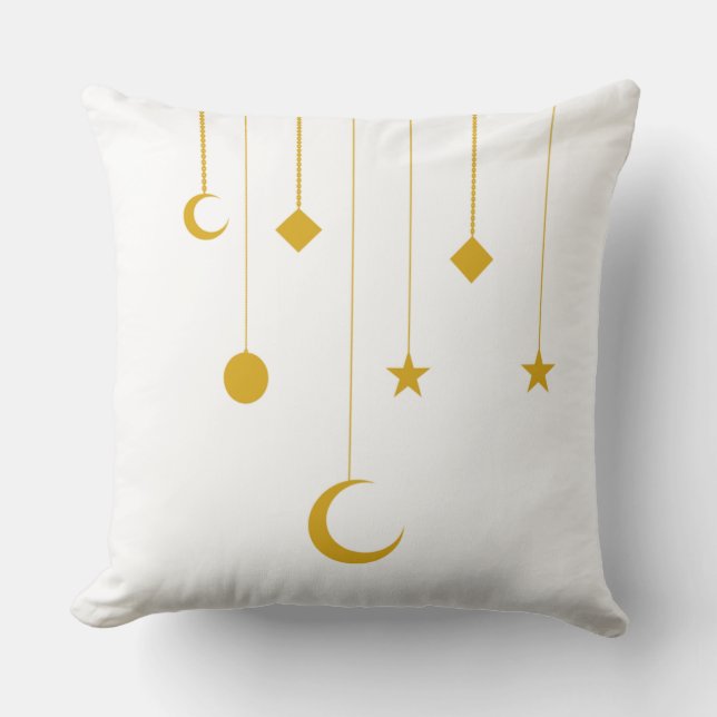 Almofada de Enfeites Pendurados Dourados do Ramadã (Frente)