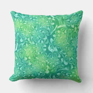 almofada de flores em batik verde