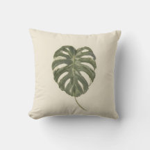 Almofada de Folhas de Samambaia em Aquarela Botâni