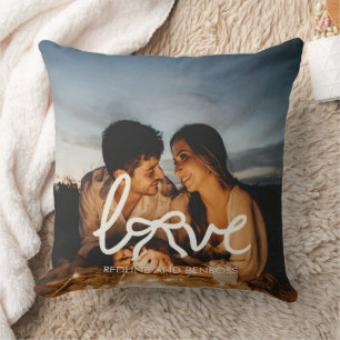 Almofada de Foto Personalizada de Casal com Tipogr