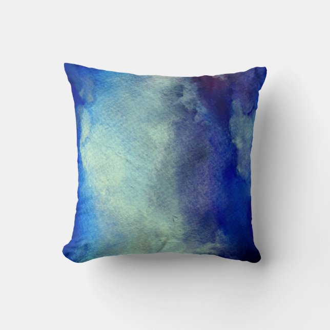 Almofada de Fushion Blue Watercolor (Frente)