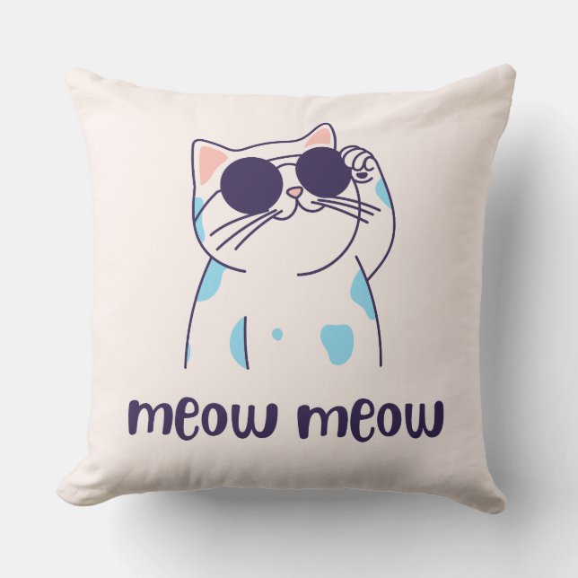 almofada de gato fofo miau miau (Frente)
