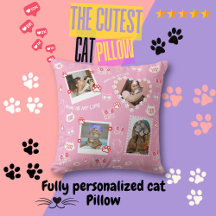 Almofada de Gato Personalizada com Fotos do Rosto 