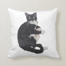 Almofada de gato Tuxedo preto e branco