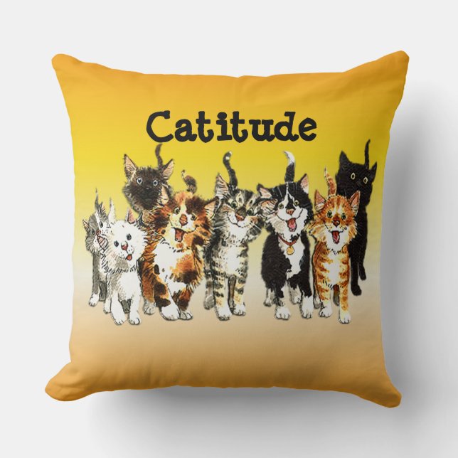 Almofada de Gatos Fofinhos com Carinho (Frente)