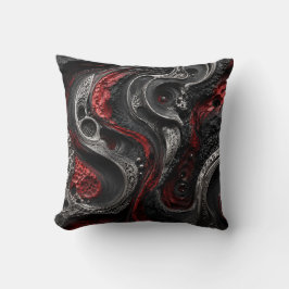 Almofada de Geodo Abstrato Vermelho e Preto - Mode