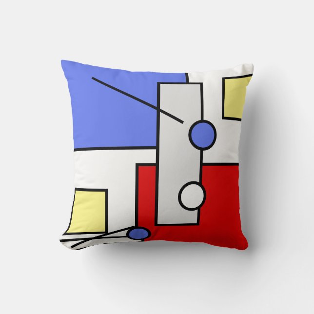 Almofada de Geometria de Forma de Arte Abstrata El (Frente)