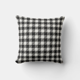 almofada de gingham preto
