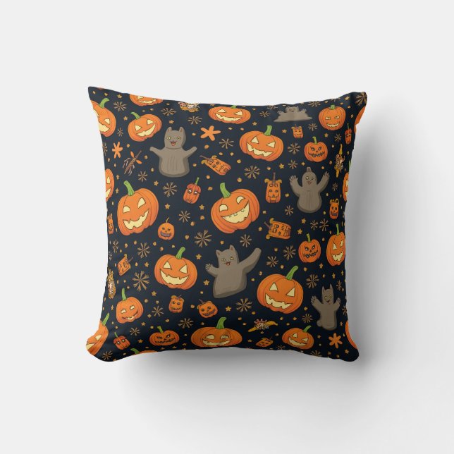 almofada de halloween com fotografia fofa (Frente)