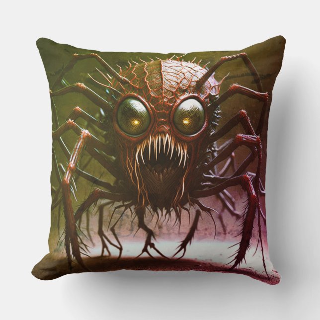 Almofada de Halloween do Monstro Vermelho (Frente)