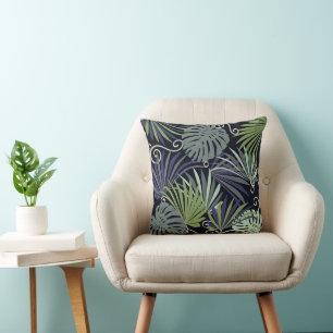 Almofada de ilustração popular de plantas interi
