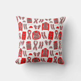 Almofada de Itens com Padrão Argyle Vermelho