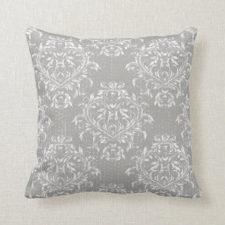 Almofada de Lançar Damask Envelhecida - Cinza